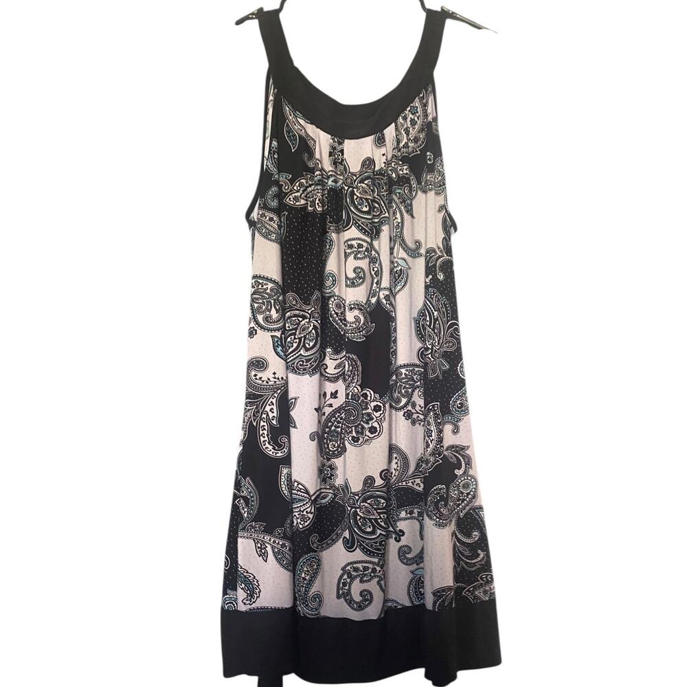 Linea Donatella Black & White Paisley Dress – Size S